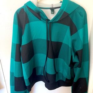Wild fable green and black plaid oversized hoodies